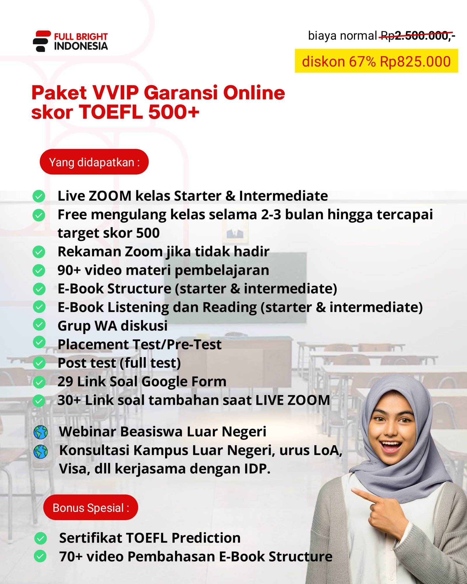 C7-Paket VVIP Garansi Online Skor TOEFL 500